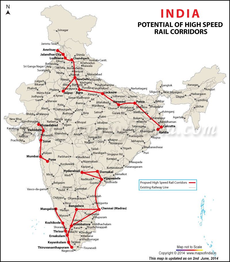 Bullet Train Network in India Map Train Map, Train Route, Route Map ...