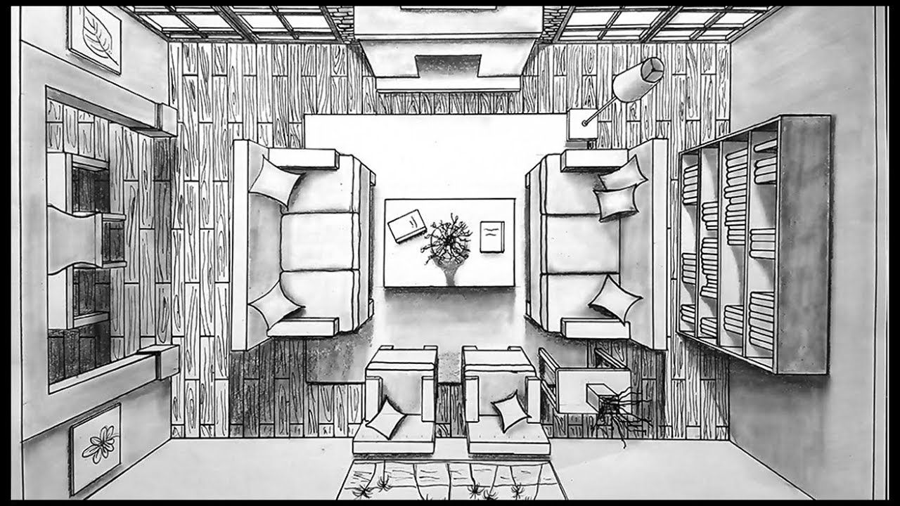 How To Draw A Living Room One Point Perspective Persp - vrogue.co