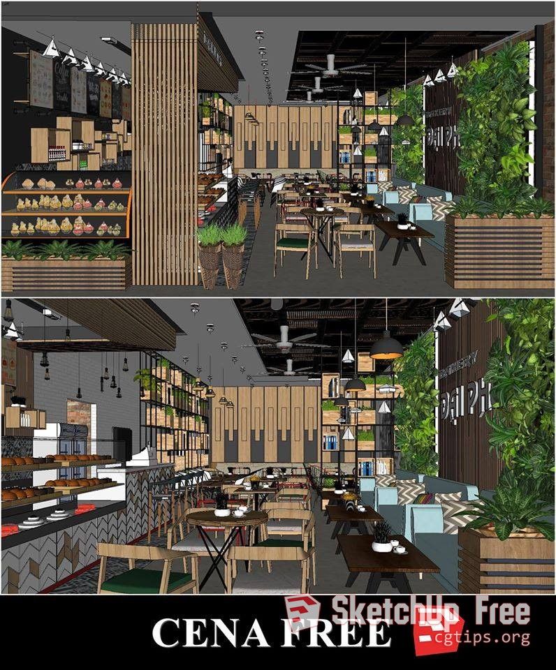 853 Interior Scene Sketchup Model By Nhat Phong Free Download Resturant ...