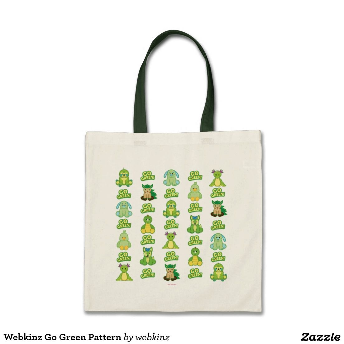 Webkinz Go Green Pattern Budget Tote Bag. Regalos, Gifts. #bolso #bag ...