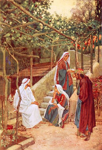 Jesus resting at Bethany at the house of his friends | Bible pictures ...