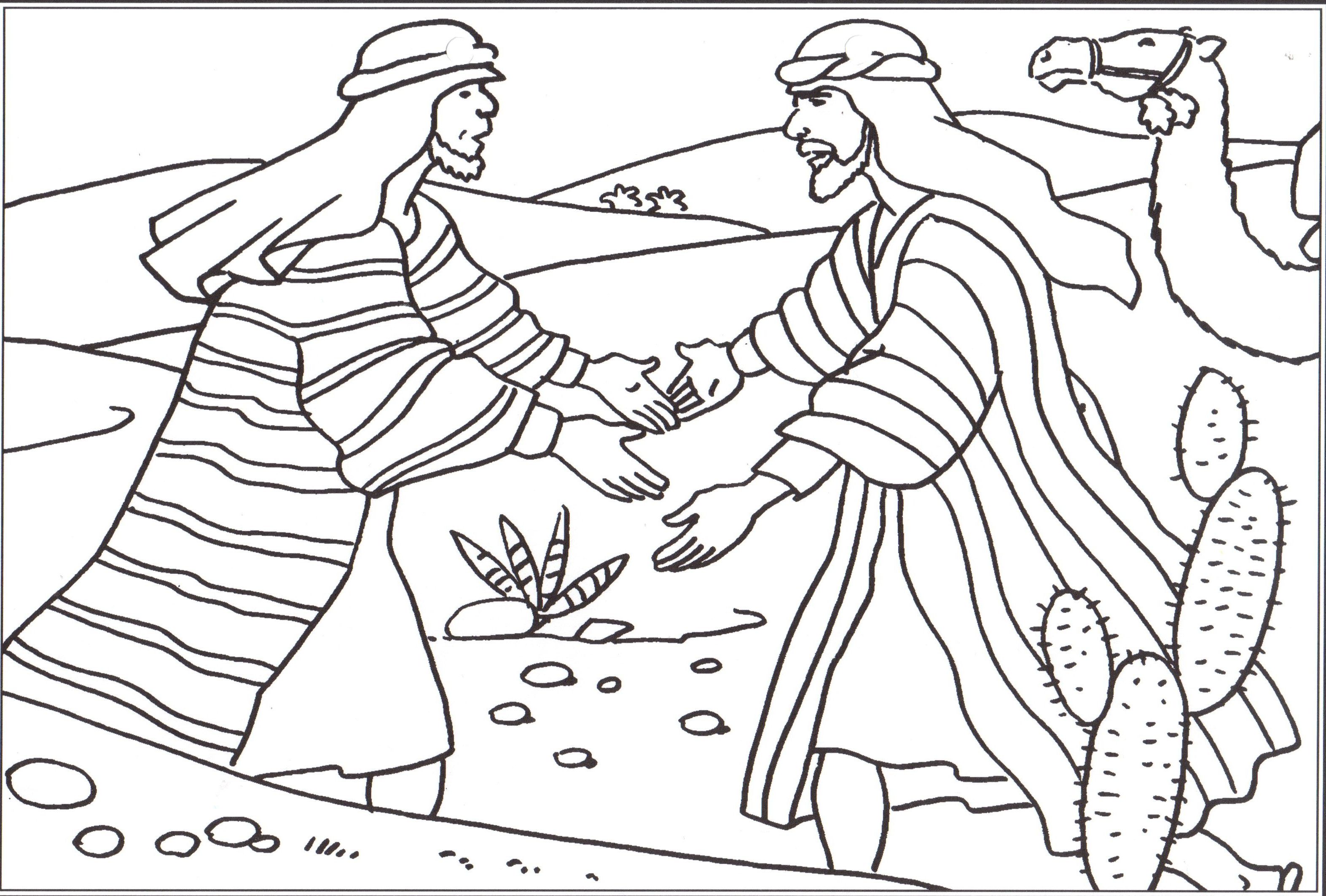 Jacob And Esau Meet Again Coloring Page Coloring Pages