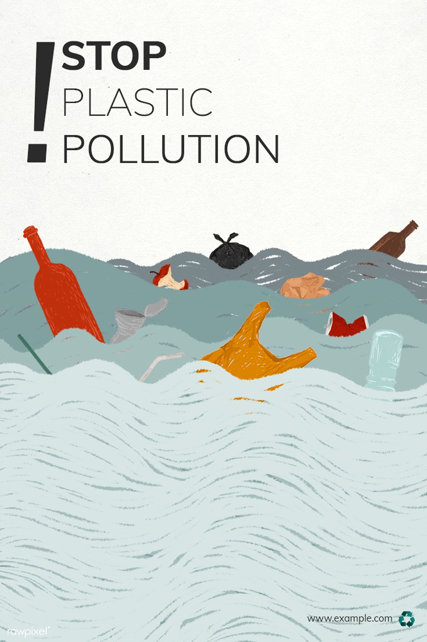 Stop Ocean Plastic Pollution Wallpaper Free Psd Illustration Rawpixel ...