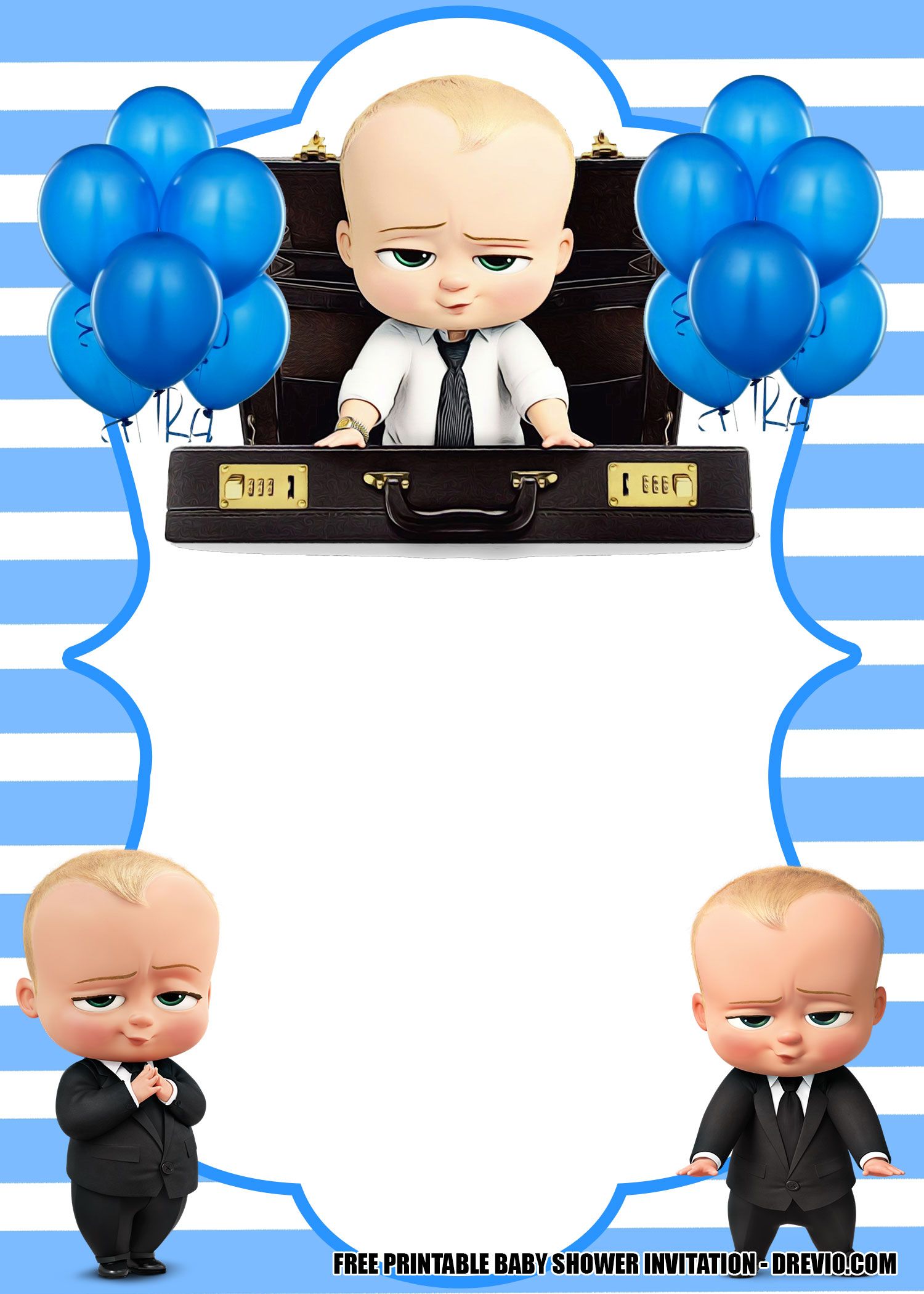 FREE BOSS Baby Invitation Templates for Baby Shower | Baby birthday ...