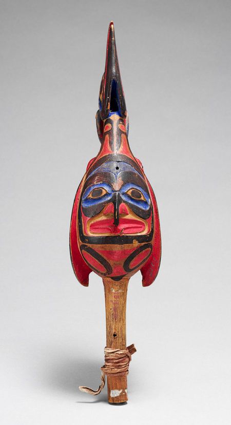 Raven Rattle, 19th century British Columbia; Tsimshian Wood, pigment ...