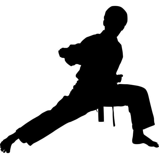 Middle Punch Karate Stencil by Crafty Stencils Silhouette Clip Art ...