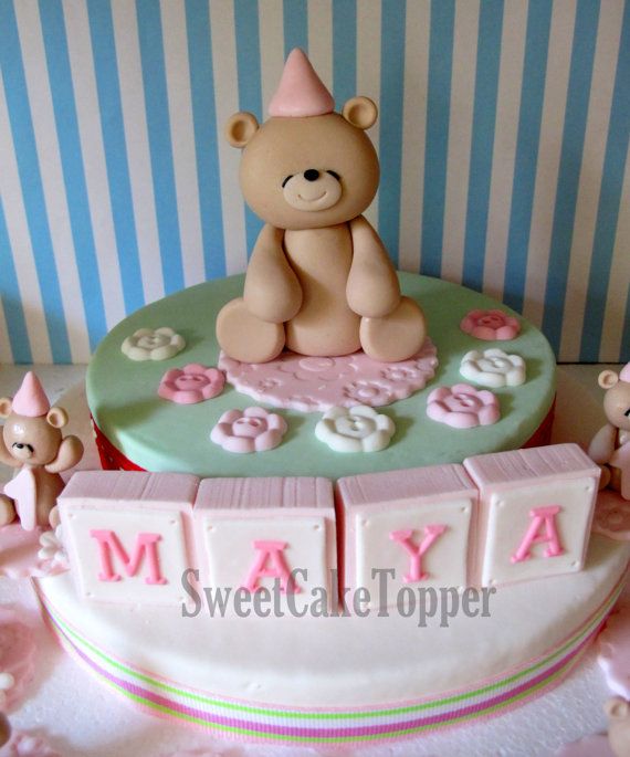 Reserved for Ms. Emily 4 Teddy Bear Fondant Cake Topper | Etsy | Love ...