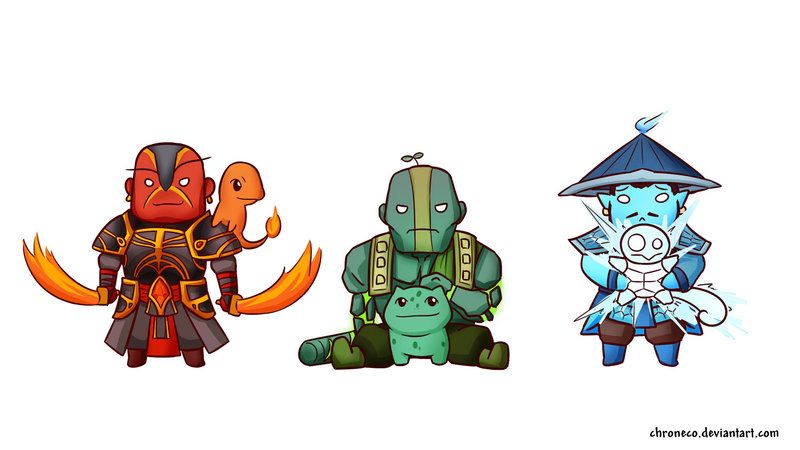 Three Spirits X Pokemon Dota 2 Wallpaper Chibi Pokemon