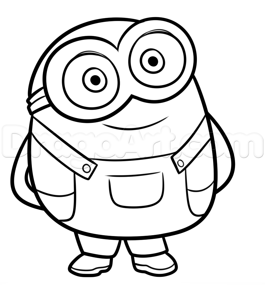 how to draw bob from minions step 7 Easy Disney Drawings, Cartoon ...