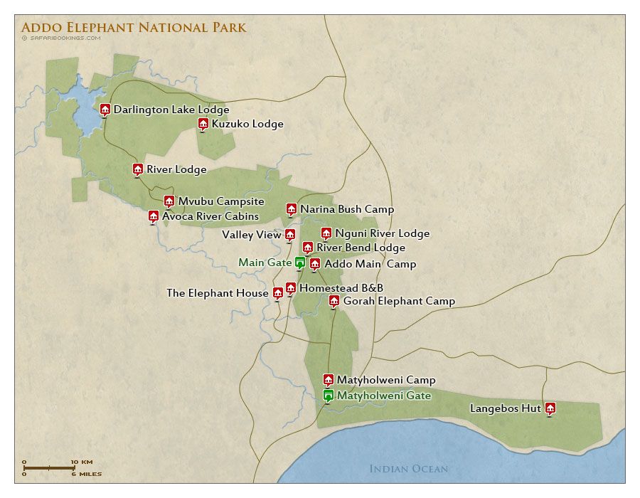 Addo Elephant NP Map – Detailed map of Addo Elephant National Park ...