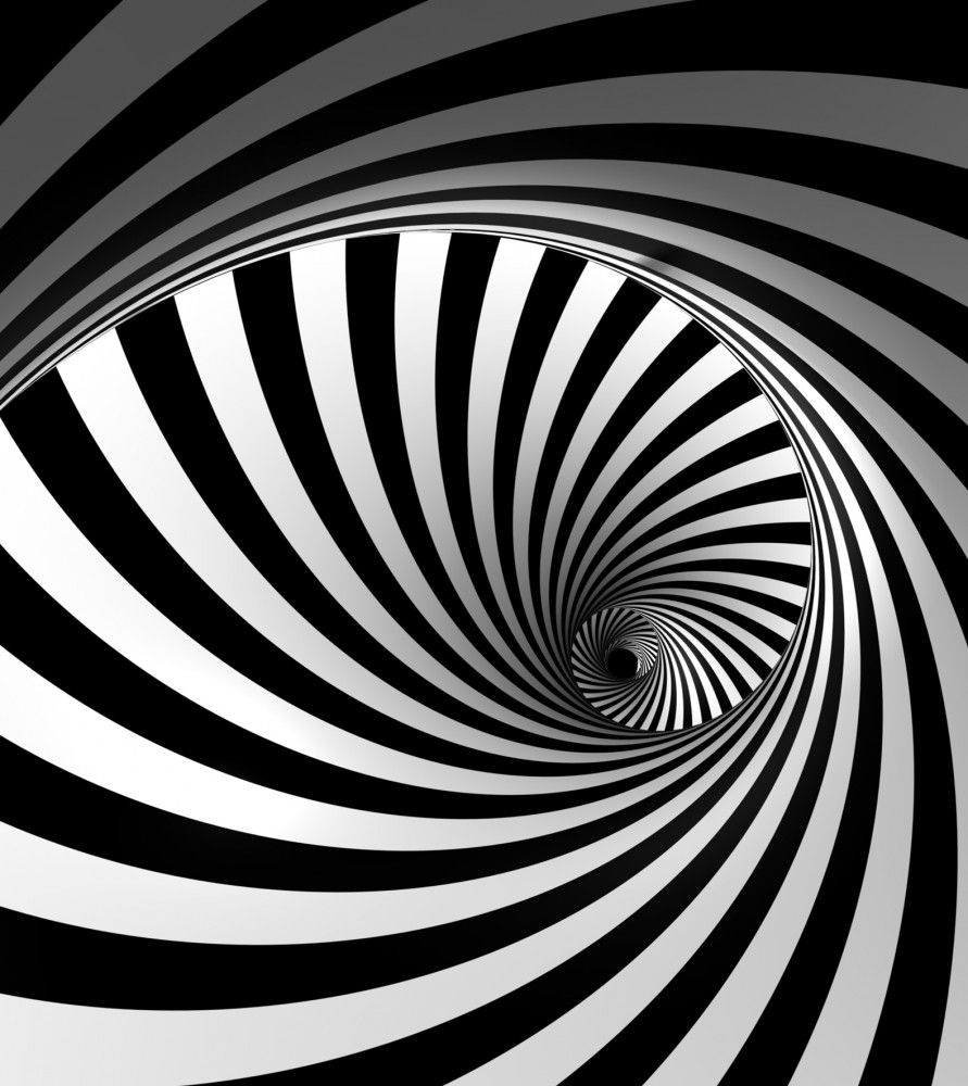 Wall mural helix 3D effect black white 180 x 202 cm | Optical illusions ...