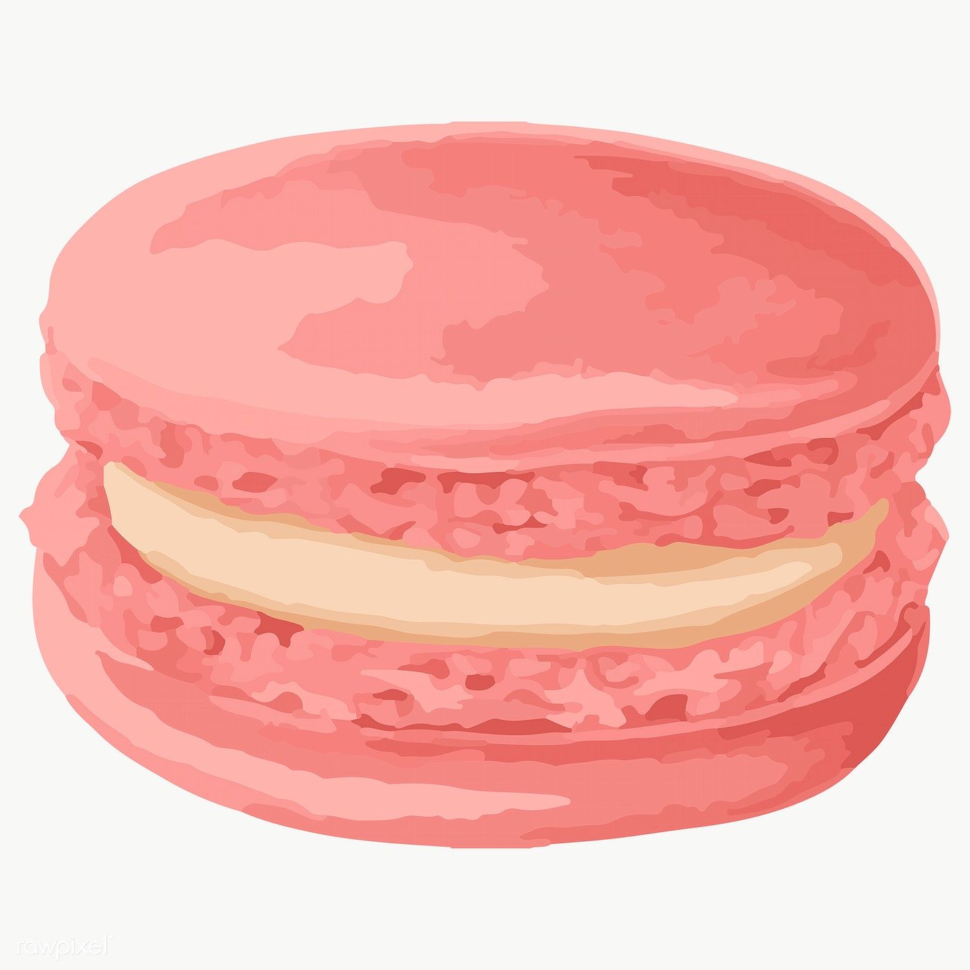 Vectorized hand drawn pink macaron sticker design resource | free image ...