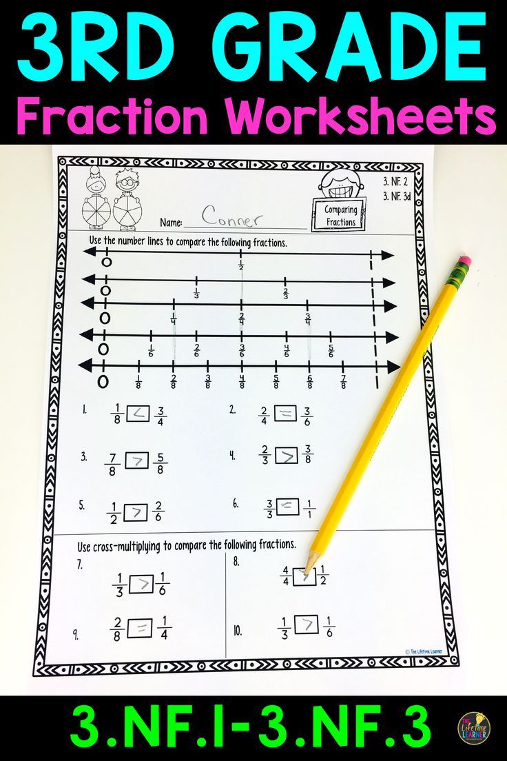 Compare Fractions For 3Rd Graders