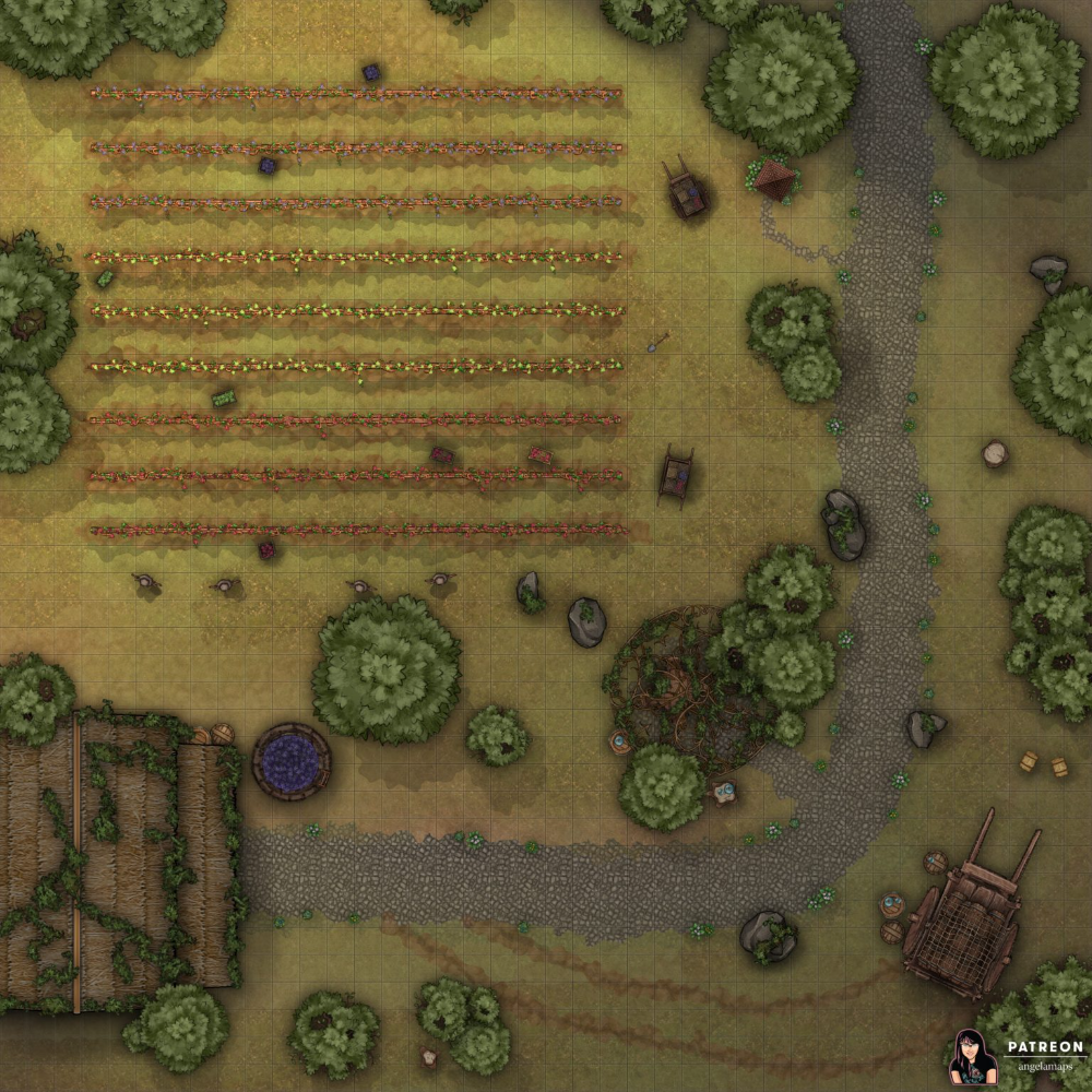 Oaks & Vines Vineyard ⋆ Angela Maps - Battle Maps for D&D and other ...