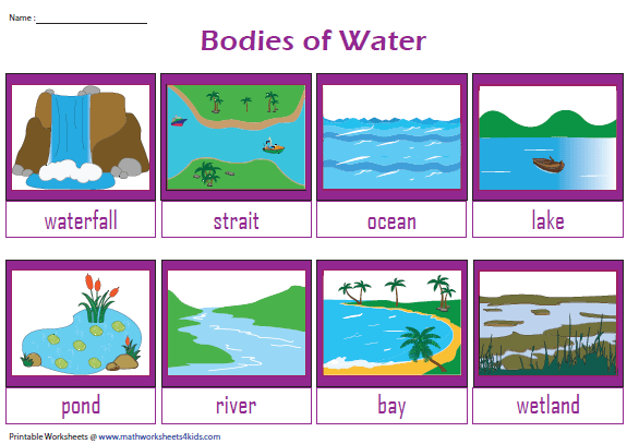 the bodies of water worksheet