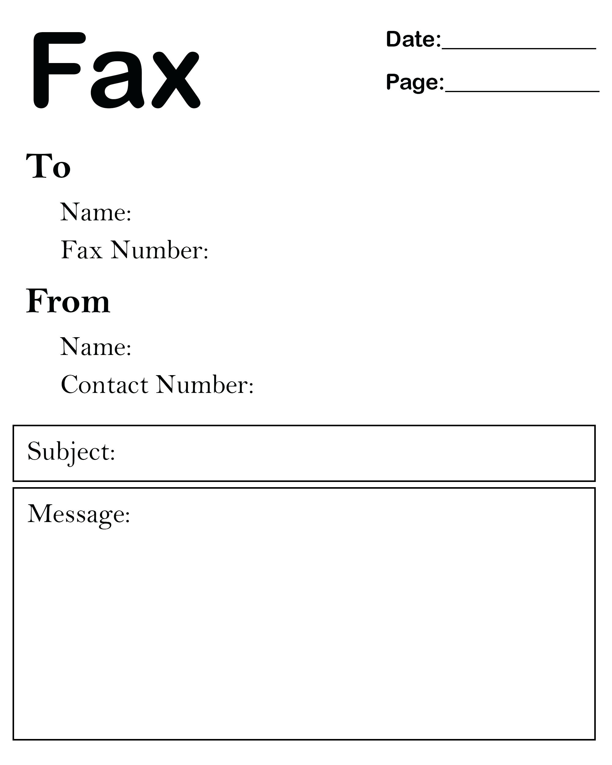 Fax Cover Sheet Template Free Printable Pdf