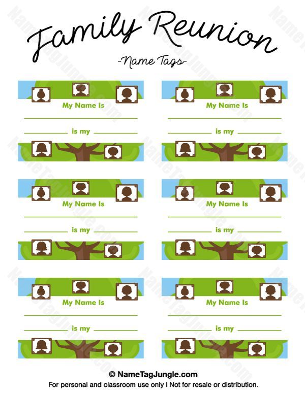 Free printable family reunion name tags with fields for your name and ...