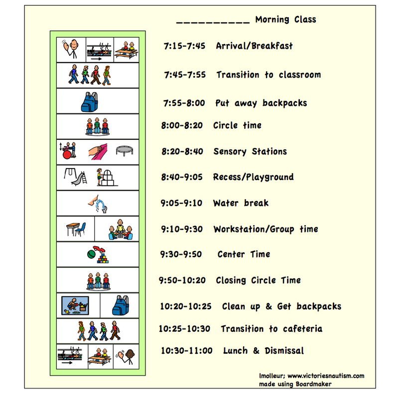 Free Printable Visual Schedules Autism