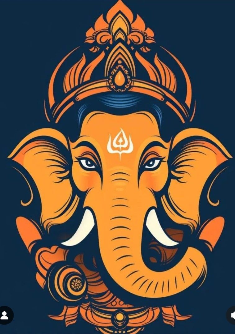 Lord ganesha illustration with shree ganeshaya namah hindi calligraphy ...