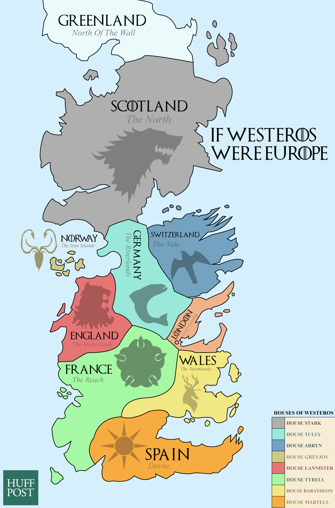 This Map Shows The Real-World Equivalents Of The Seven Kingdoms | Game ...