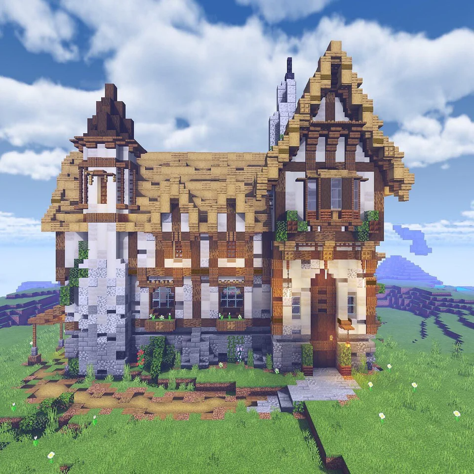 Medieval Houses Blueprints for MineCraft Houses, Castles, Towers, and more