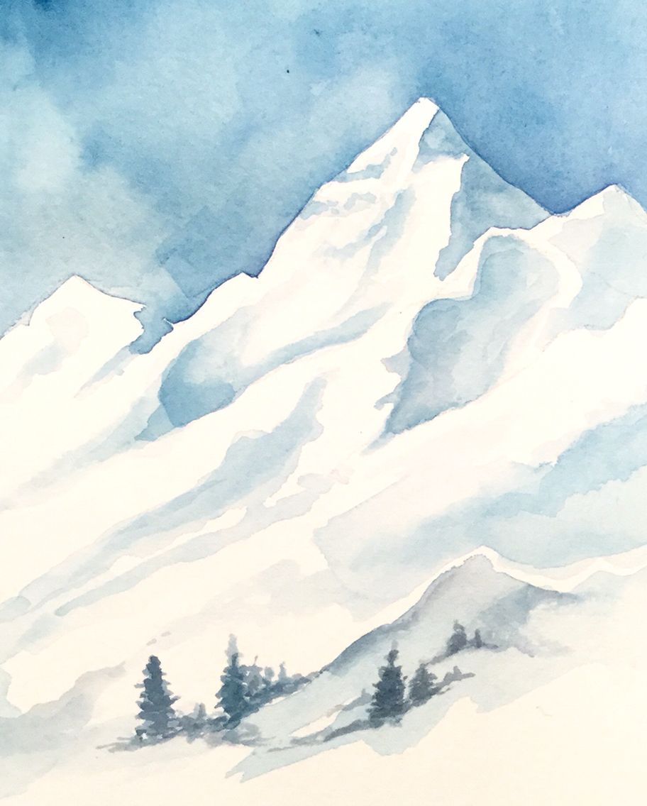 Day 81: 100 Days of 10 Minute Art, Learning to paint a snowy mountain ...