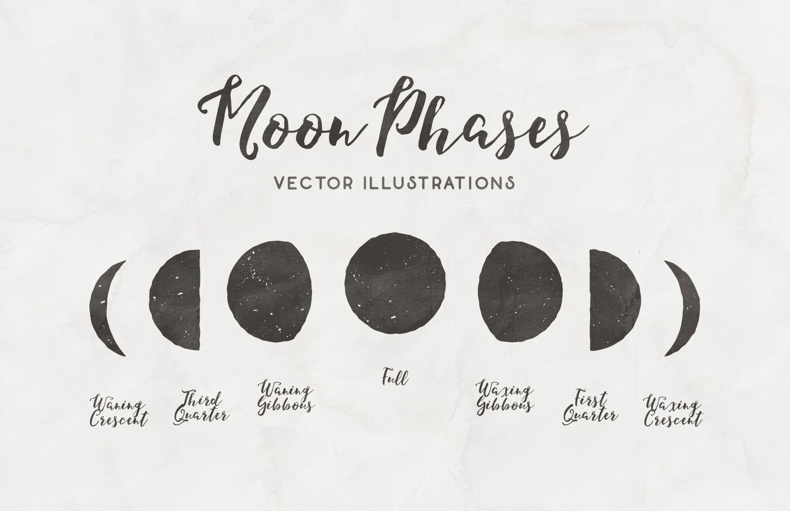 Moon Phases - Free Vector Illustrations | Free vector illustration ...