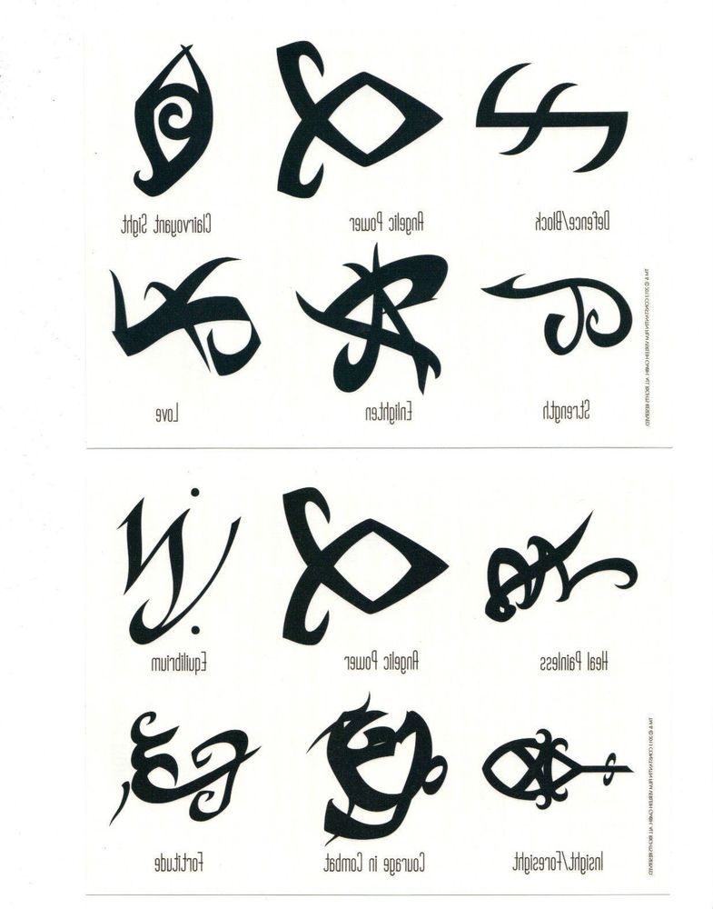 THE MORTAL INSTRUMENTS CITY OF BONES RUNE SYMBOLS 12 TEMPORARY TATTOOS ...