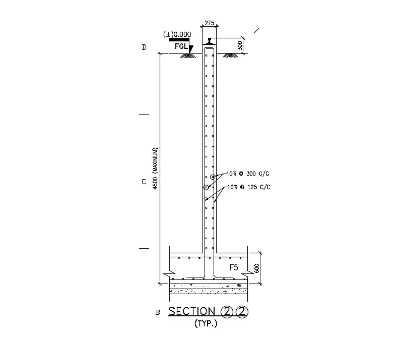 Reinforcement Section Detail Drawing - CAD Download