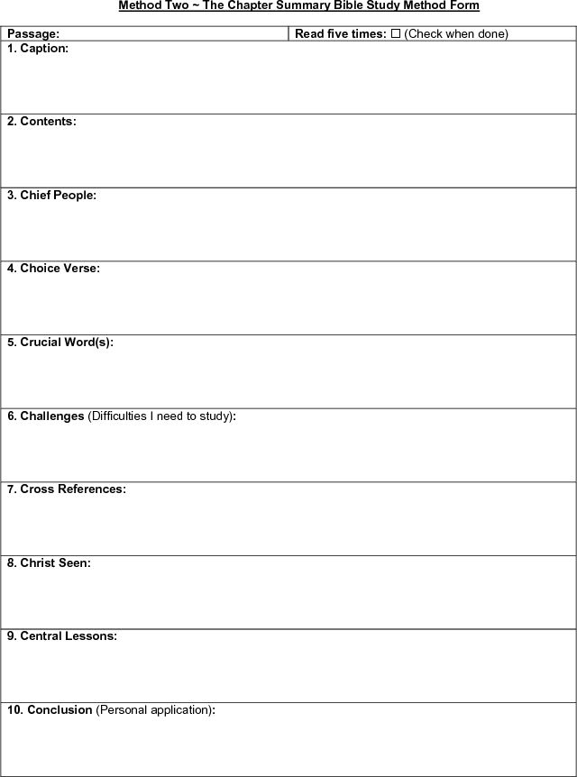 Inductive Bible Study Marking Guide