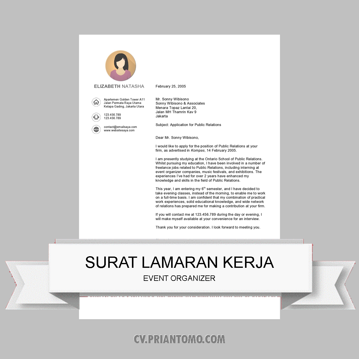 Surat Lamaran Kerja Event Organizer Cv Kreatif Tulisan Surat