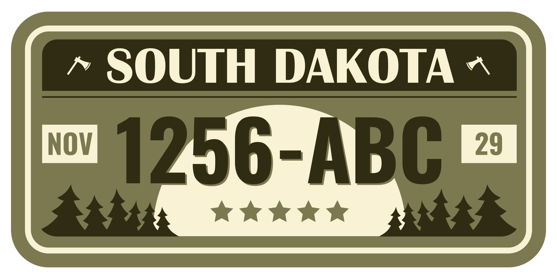 South Dakota Temporary License Plate