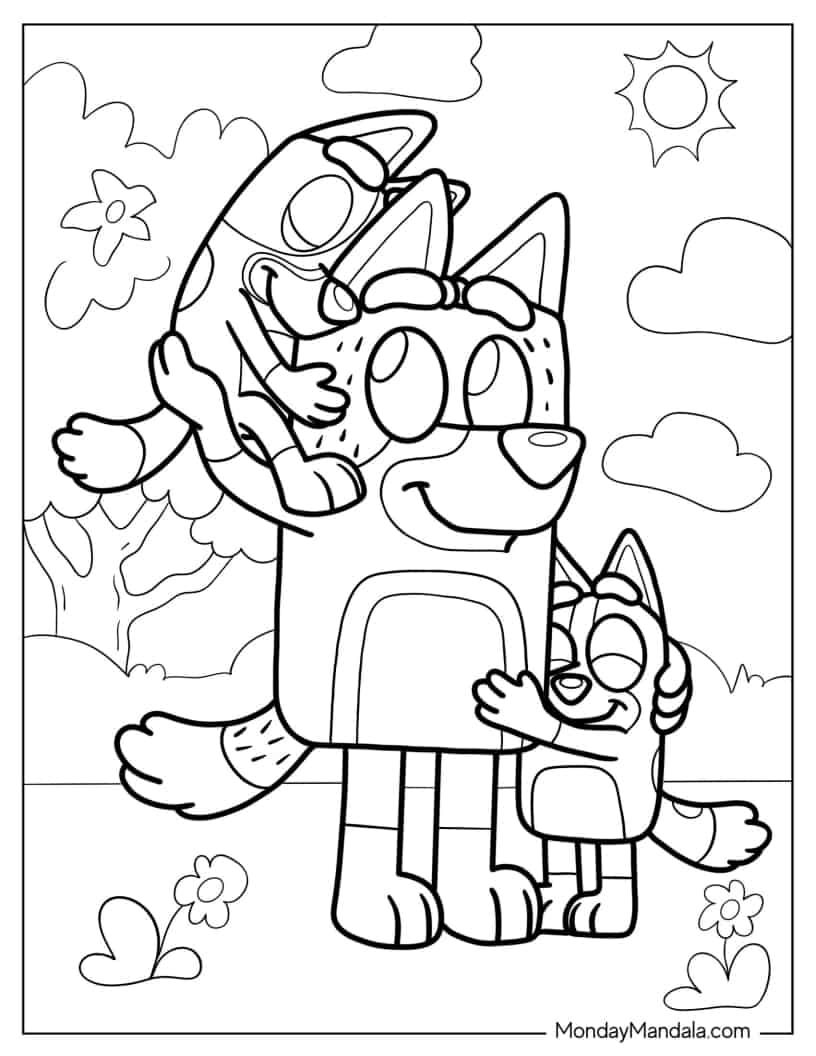 36 bluey coloring pages free pdf printables – Artofit