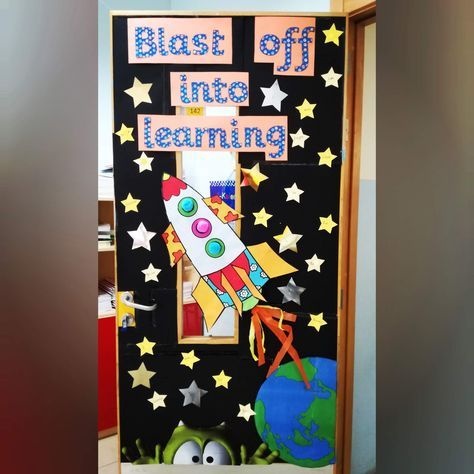 29+ ideas classroom door space in 2020 | Space theme classroom, Space ...