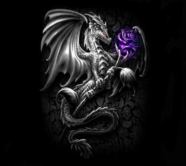 Purple Rose | Dragon artwork fantasy, Dragon artwork, Dragon tattoo designs