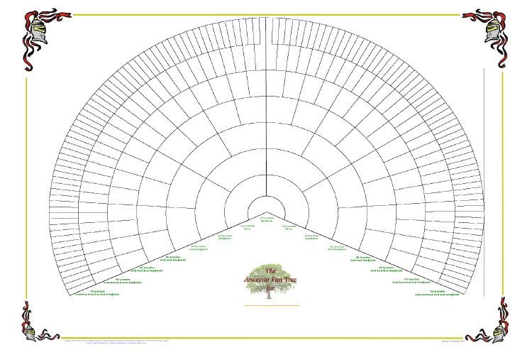 Free Printable Genealogy Fan Chart Template