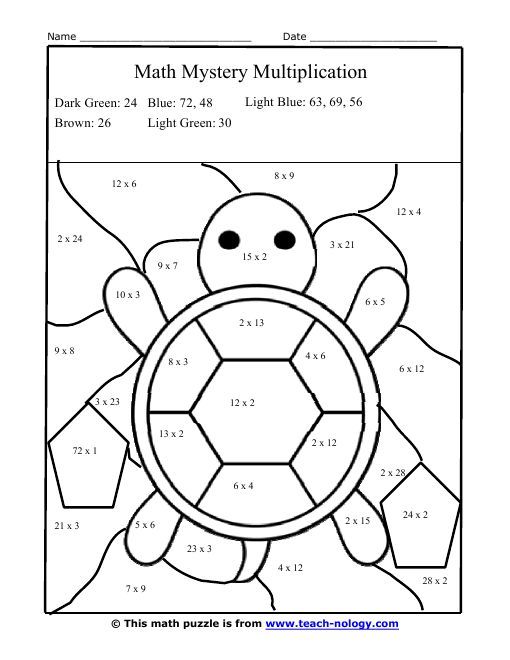 Image result for math coloring worksheets | Multiplication facts ...