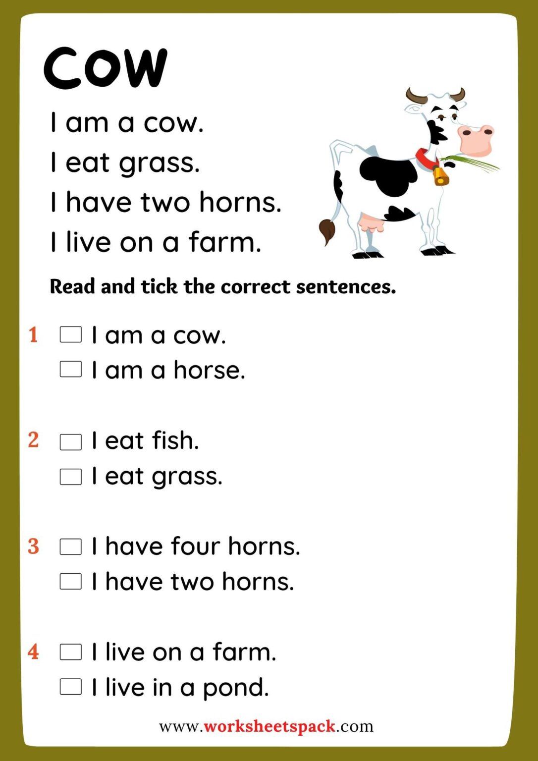 Free Farm animals reading comprehension - worksheetspack Kindergarten ...