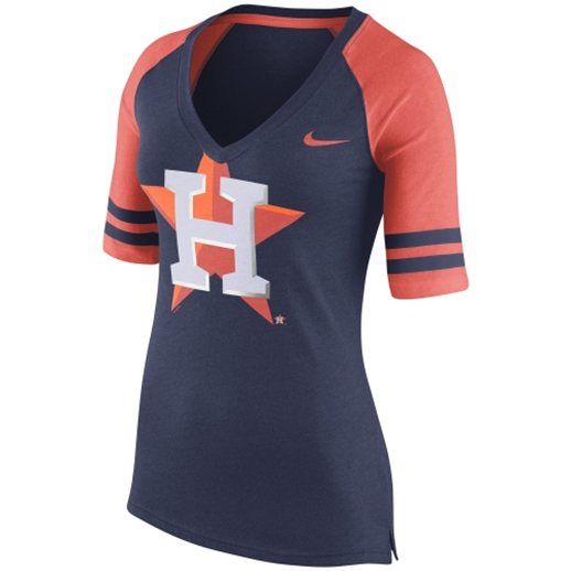 Nike Houston Astros Women's Navy Blue Logo V-Neck T-Shirt #astros #mlb ...