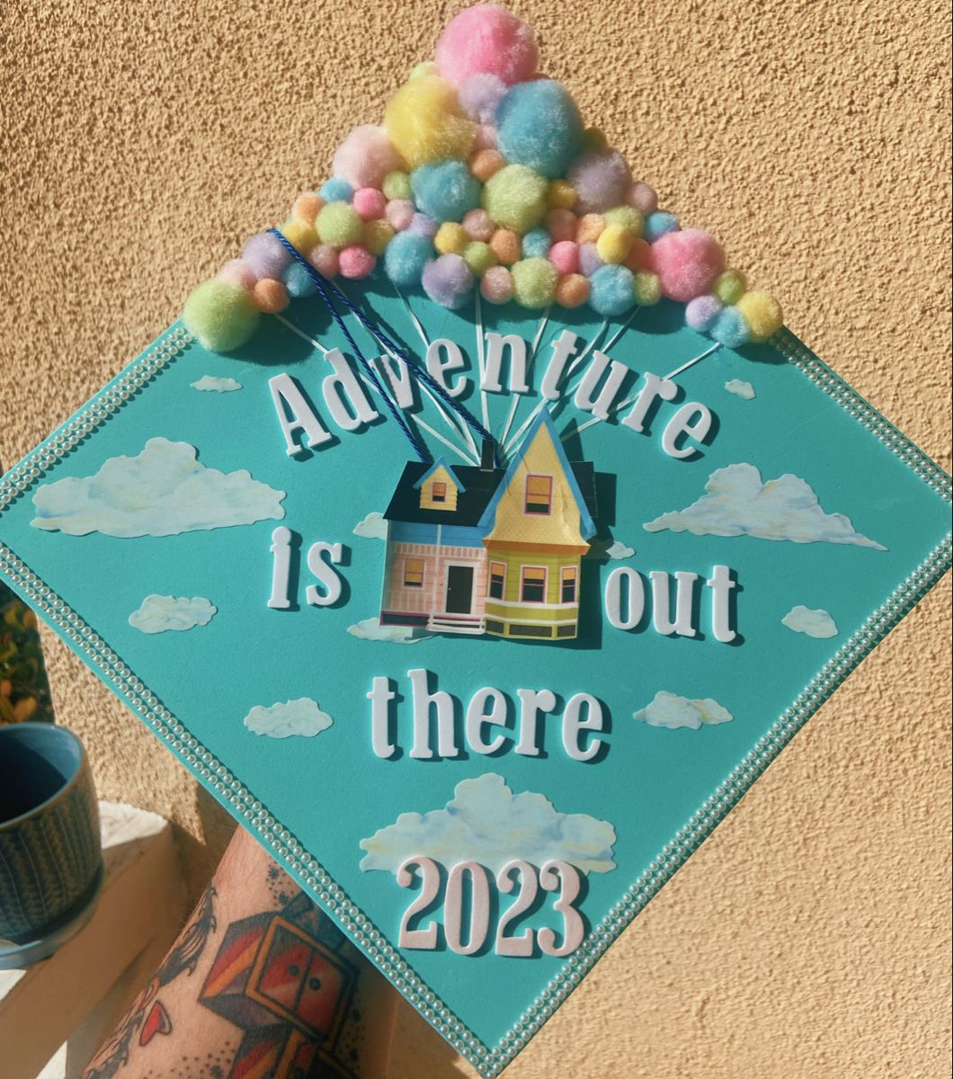 Pixar UP Graduation Cap in 2024 | High school graduation cap decoration ...