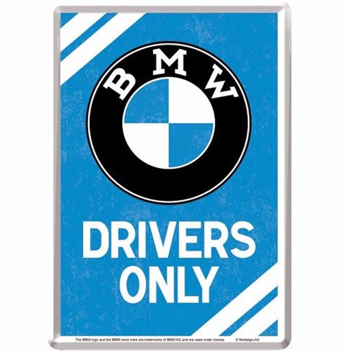 BMW Drivers Only Metal Postcard | Bmw logo, Bmw, Vintage blechschilder