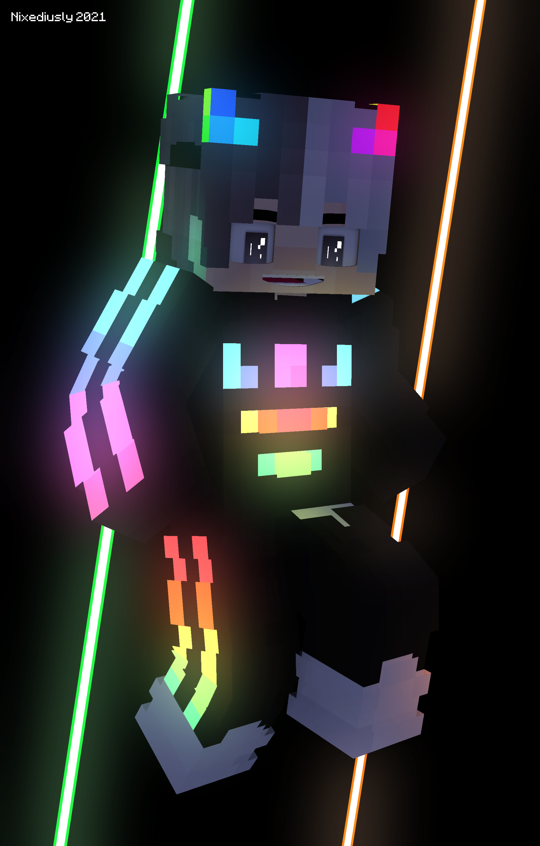 Rainbow adidas boy (render) | Minecraft anime, Minecraft skins ...