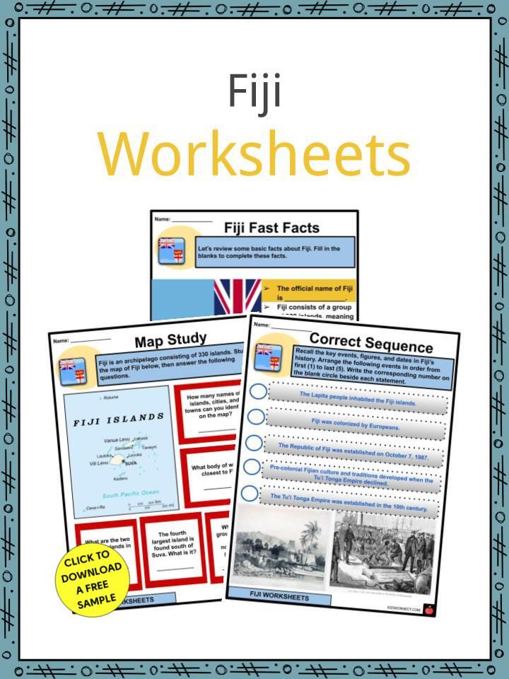 Fiji facts worksheets demographics etymology for kids – Artofit