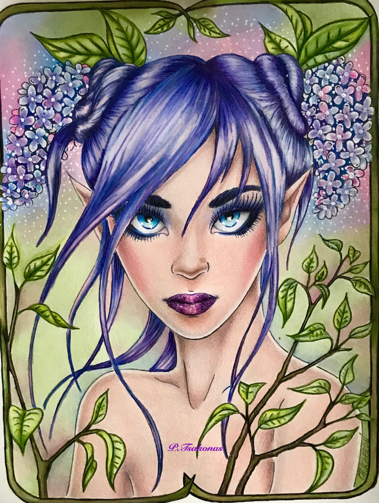 Christine Karron | Grayscale coloring books, Faery art, Colored pencil ...