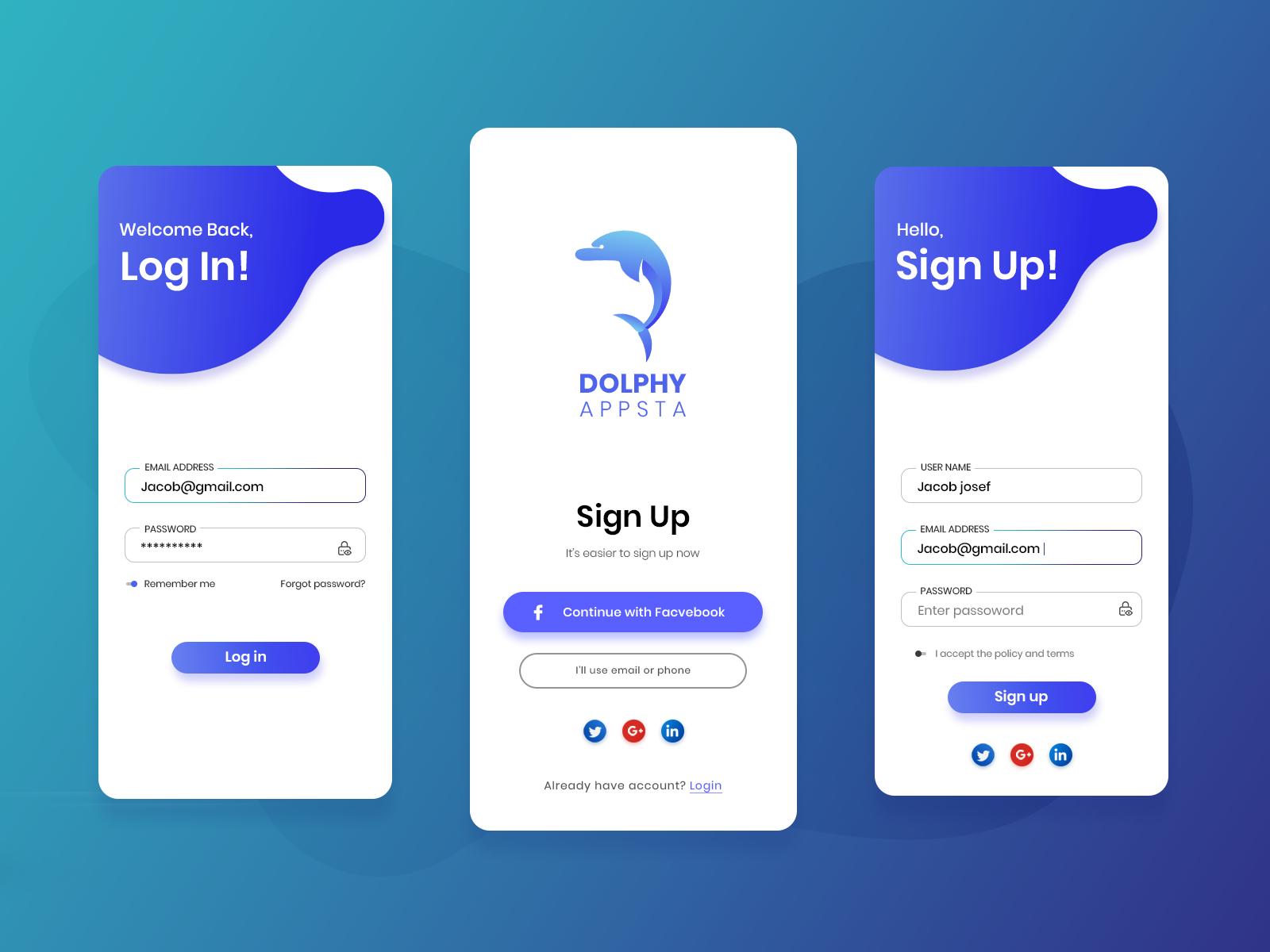 Login & sign up Ui kit by Bhavik Narigara | Dribbble | Dribbble Android ...