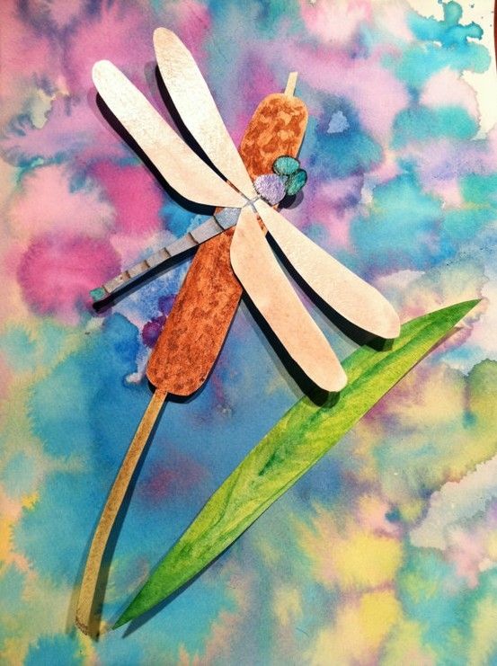 dragonfly by amelia | Camping art, Spring art projects, Elementary art ...