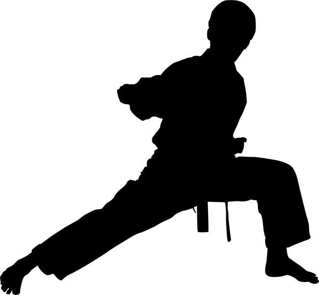 Middle Punch Karate Stencil by Crafty Stencils Silhouette Clip Art ...