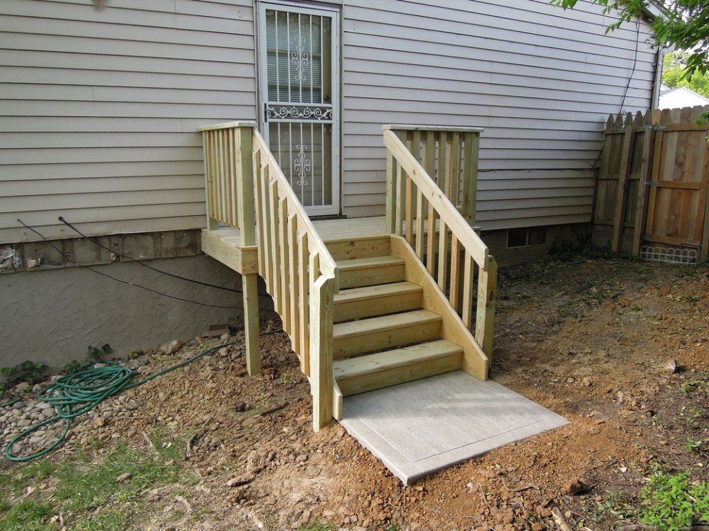 How To Build Exterior Stairs With A Landing Deck stairs, Exterior