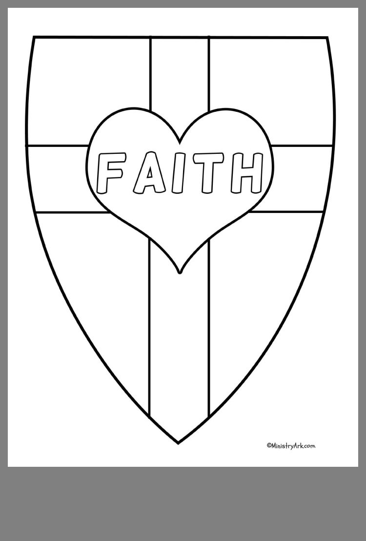 Shield Of Faith Coloring Page Armor God For Kids Sketch Coloring Page