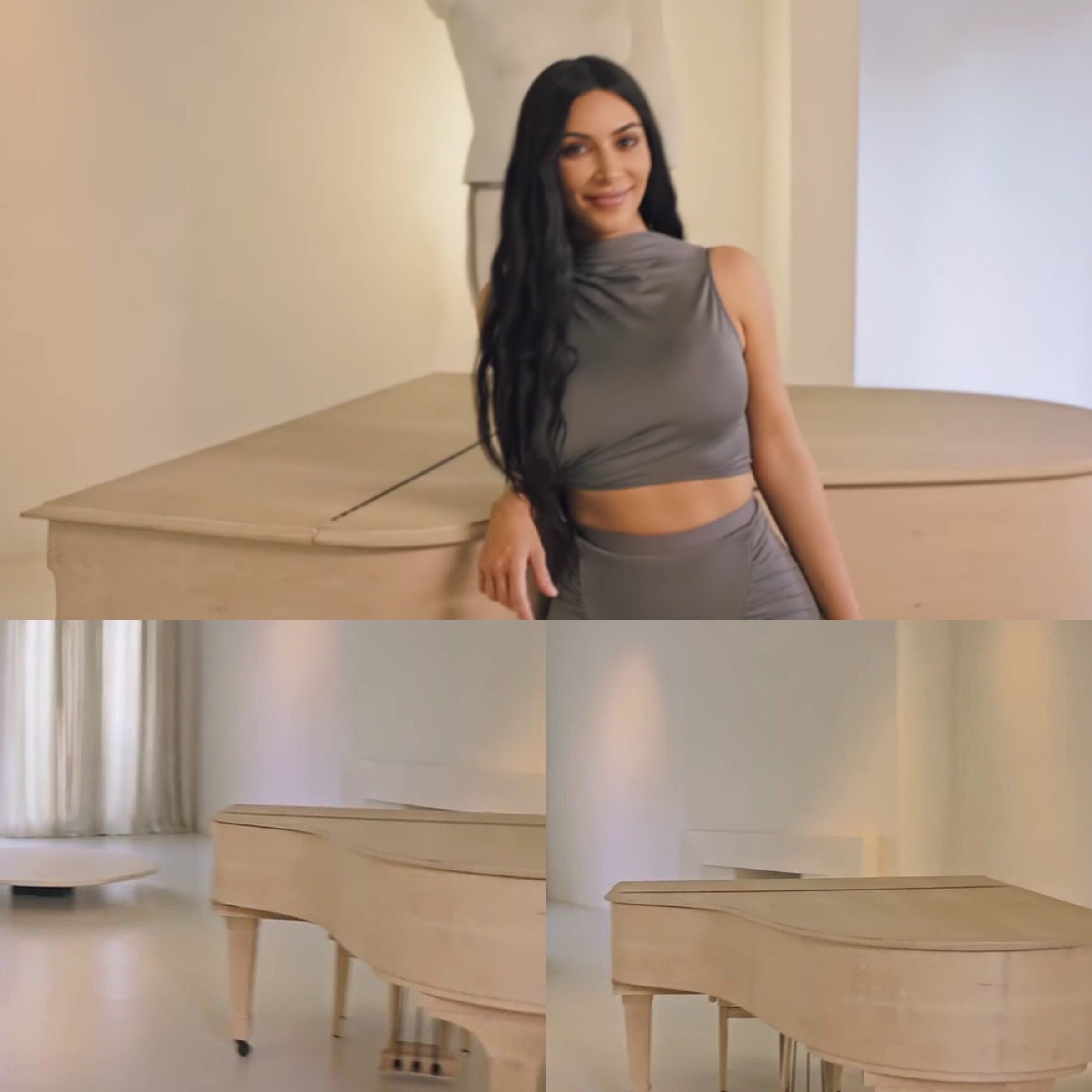 Kim Kardashian's Unbleached Steinway | Fashion, Kim kardashian, Two piece skirt set